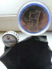 Bergbau-Medaille Dm 40 mm Kohlebrocken Unikat 2 Kronkorken Stauder Pils