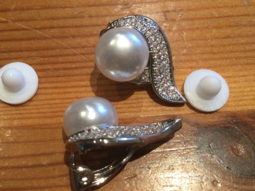 Paar ohrclip mit perle - 1,