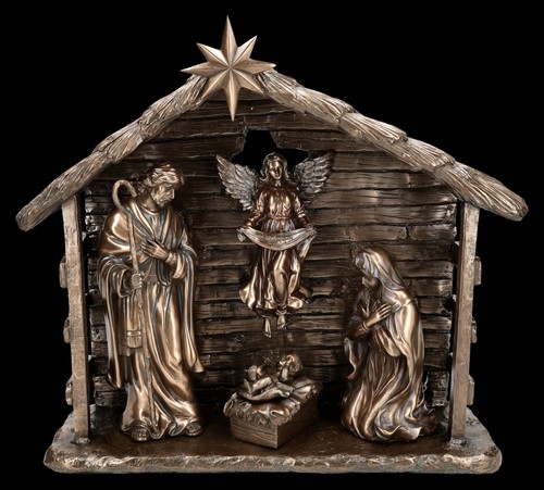 Weihnachtskrippe bronziert - weihnachtskrippe,