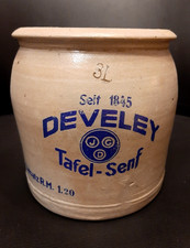 Reklame Steingut Topf Develey
