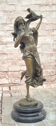 Art déco bronzefigur frau mit - frau,