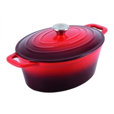 Bräter Gusseisen Backofen-Kochtopf Schmortopf Topf Gusstopf Gussbräter Brattopf