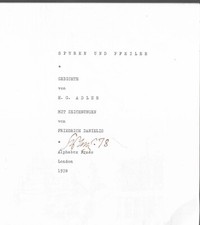 Hans Günther Adler Traces and