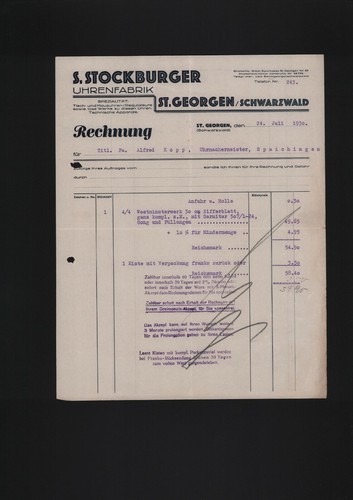 Georgen rechnung 1930 s - st.,