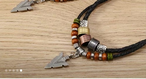 Herren lederkette mit perlen - mit,