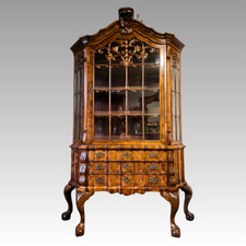 Antike Barock Vitrinenschrank