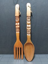 Echtholz Küchendekoration Gabel Löffel - 58 cm