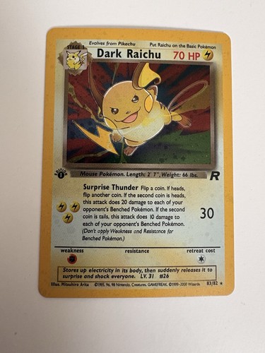 Dark raichu first edition - raichu,