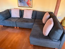 Couch, Polsterecke aus Connaisseur, Grün, Holzfüße, individuell stellbar