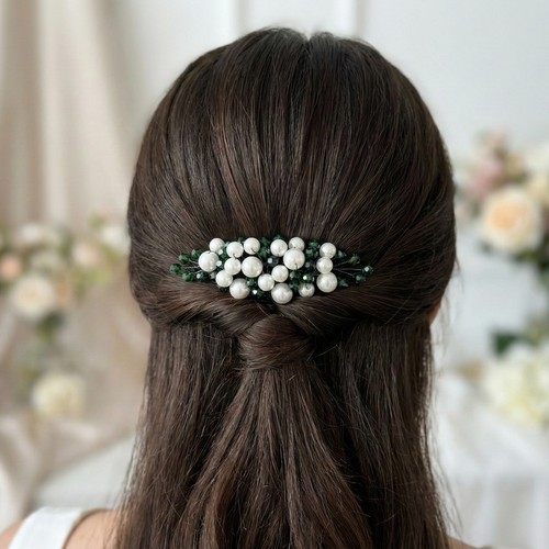 Braut haarkamm smaragdgrün - braut,