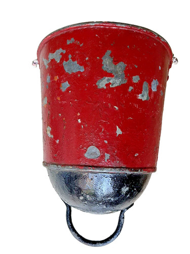 Vintage feuereimer mit - vintage,