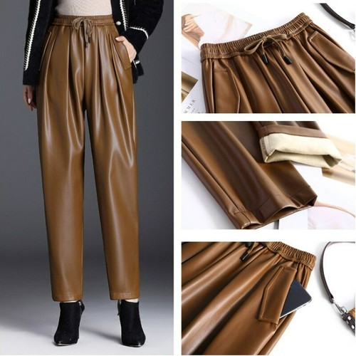 Damen kunstleder haremshosen - damen,