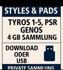 4 Gb Top Yamaha Styles & Pads Tyros 1-5, PSR, Genos 1 - 2