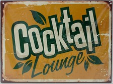 9977586-d Wandbild Blechschild Vintage Cocktail Lounge 33x25cm