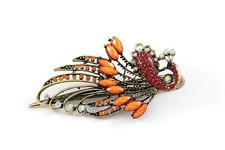 Haarklammer Haarspange Pfau Strass 6 FARBEN Vintage Haarschmuck A508