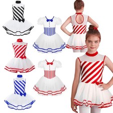 Mädchen Weihnachten Eiskunstlauf Kleid Tanzkleid Ballett Trikot Gymnastikanzug