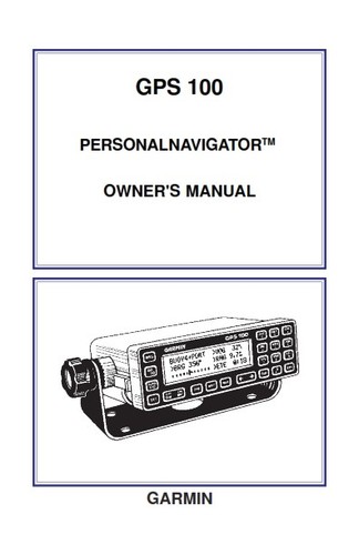 Garmin gps 100 personal - garmin,