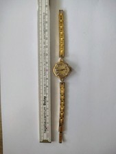 Antike Damenarmbanduhr DRGM Handaufzug funktioniert, vergoldet. 1928 - 1932 gef.