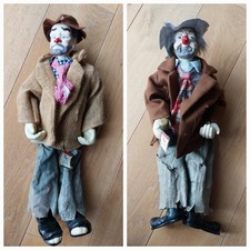 Porzellan Puppe Clown Bettler 2x Sammelstück E N