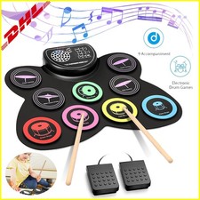 9 Pads E-Drum Set E-Schlagzeug Roll-Up-Trommel elektronisches Schlagzeug Kinder