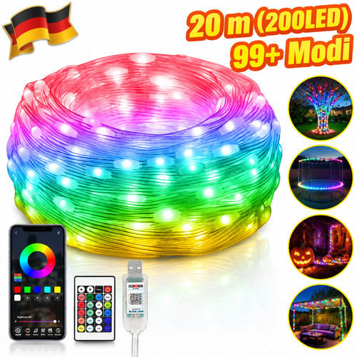 200led lichterkette außen 20m - lichterkette,