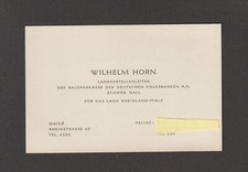 Mainz von 1958 " Heimatbeleg " mit Visitenkarte vom Landesstellenleiter W. Horn