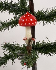 2465/25 1x alter Christbaumschmuck Weihnachtsschmuck Pilz am Clip