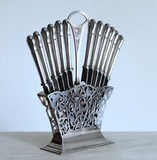 WMF Jugendstil Obstmesserständer, um 1900, Bienenkorbmarke, versilbert