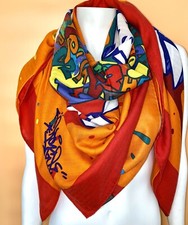 HERMÉS  CARRÉ GRAFFITI 140 CASHMERE MULTICOLORE