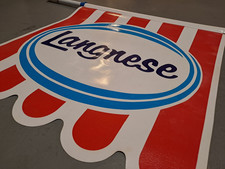 Langnese Eis Reklame Fahne Flagge Kiosk alt 47 x 47cm