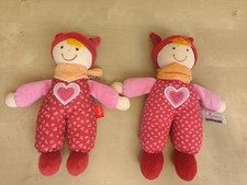 2x Sigikid Puppe Plüsch Püppchen Kuscheltier Plüschtier Stofftier Pink Herz ❤️