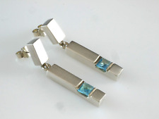 925 Sterlingsilber große Ohrhänger  mit 2 Topas Steinen 1 Paar