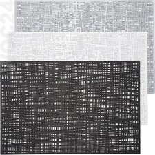 Tischset Platzdeckchen Platzset abwaschbar SCHWARZ/WEISS/SILBER Kunststoff
