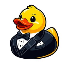 3x Sticker Rubber Duck Tuxedo