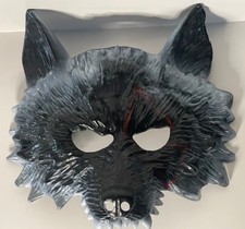 Halloween Fasching Wolf Maske Kostüm Herren Jungen grau Blut