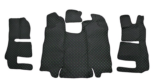Black fußmatten eco - black, leder