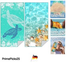 Mikrofaser Strandtuch 180x80 cm 2er Set Sandfrei, Schnell Trocknend, XXL