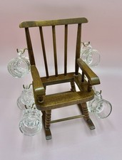 6x Schnapsgläser 2cl Schaukelstuhl Gestell Halter Vintage