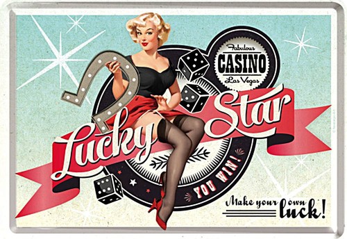 Blechpostkarte lucky star - lucky,