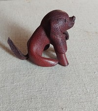 Ledertier Pudel Hund  Vintage