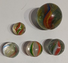 Konvolut alte Glasmurmeln handgefertigt mit Abriss, Murmel, Klicker