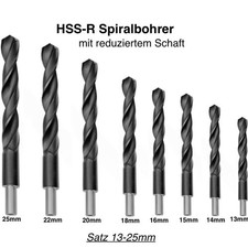 HSS Spiral Bohrer Satz Bohrer Set 13 14 15 16 18 20 22 25 mm reduzierter Schaft