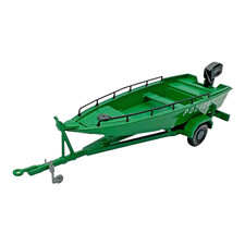 1:87 Motorboot Polizei grün Boot Polizeiboot mit Anhänger H0 Std Köln ? selten