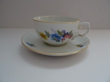 Fürstenberg Porzellan Alt Fürstenberg Teegedeck 2 teilig Bunte Blumen