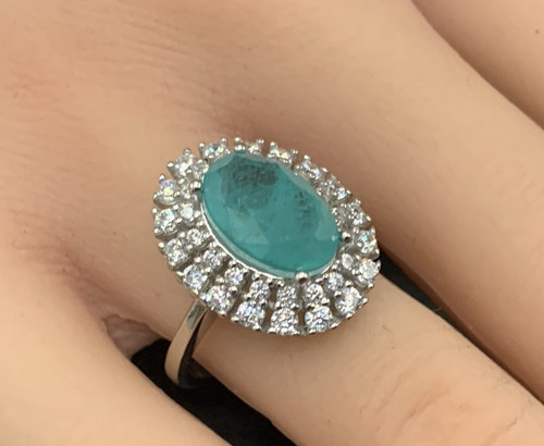 Ring paraiba turmalin 925er - ring,