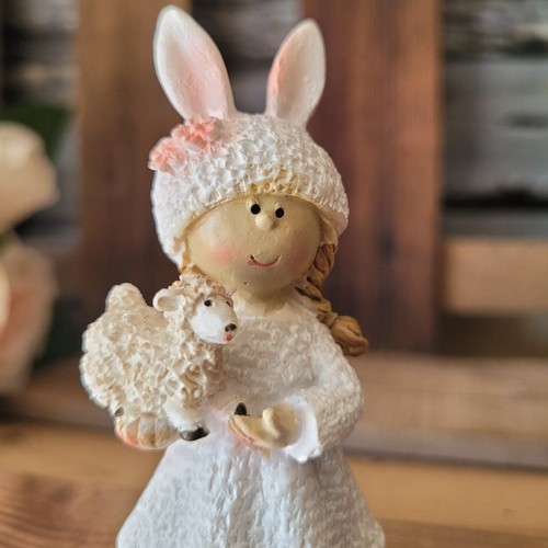 Hasenmädchen weiß rosa 10cm - weiß,