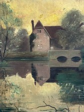 ÖLGEMÄLDE GEMÄLDE HAUS AM SEE LANDSCHAFT