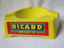 original RICARD Anisette serenari Italy Kunststoff-Werbe-Aschenbecher gelb