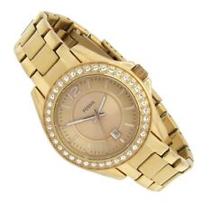 Fossil Riley Kristall Damen Armbanduhr Datum Rosegold ES-2889 10ATM Bat neu S190