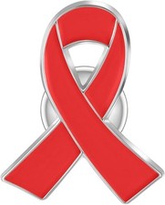 Schleife Pin - Anstecker rot - Solidarität Ansteck-Pin rot - Red Ribbon Pin